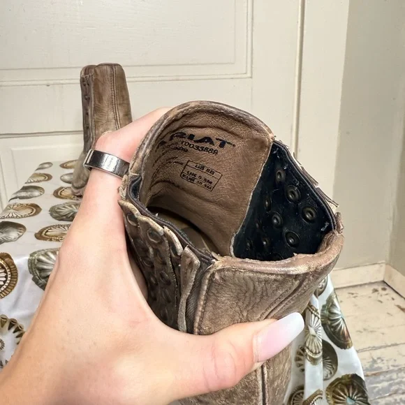 Ariat Brown Ankle Boots with Studded Detail - Picture 3 of 4